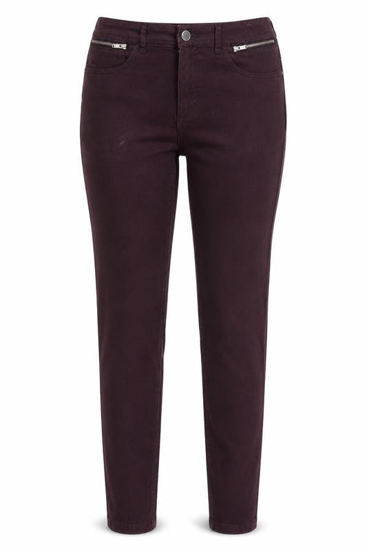 F&F Womens Purple Animal Print Cotton Skinny Jeans Size 12 L29 in Regular Zip