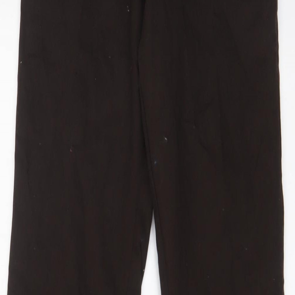Motel Womens Brown Cotton Trousers Size 2XS L30 in Regular Zip