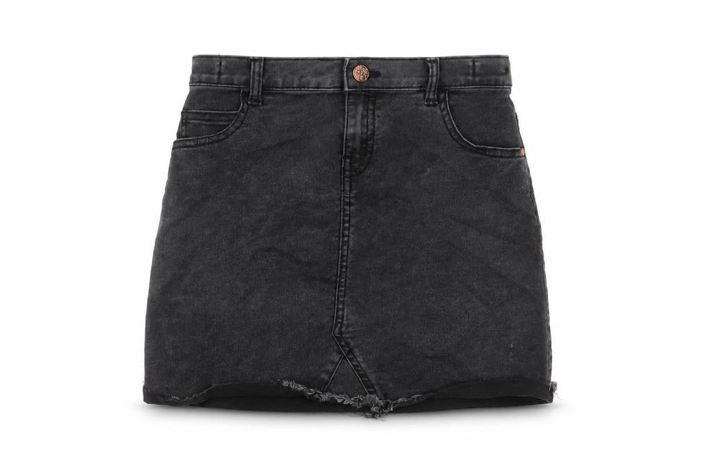 Nutmeg Girls Grey Cotton A-Line Skirt Size 10-11 Years Regular Zip