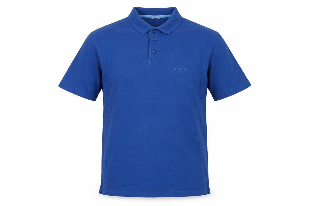 Cotton Traders Mens Blue Cotton Polo Size M Collared Button - Logo, Embroidered