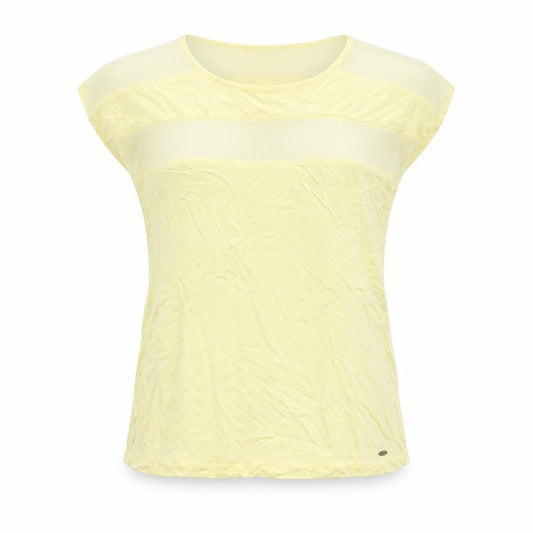 Betty & Co Womens Yellow Viscose Basic T-Shirt Size M Crew Neck