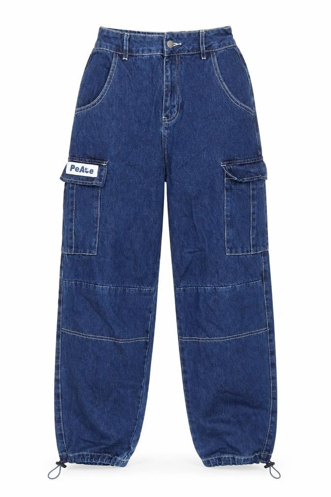 PEACEBIRD Womens Blue Cotton Tapered Jeans Size 26 in L26 in Regular Zip
