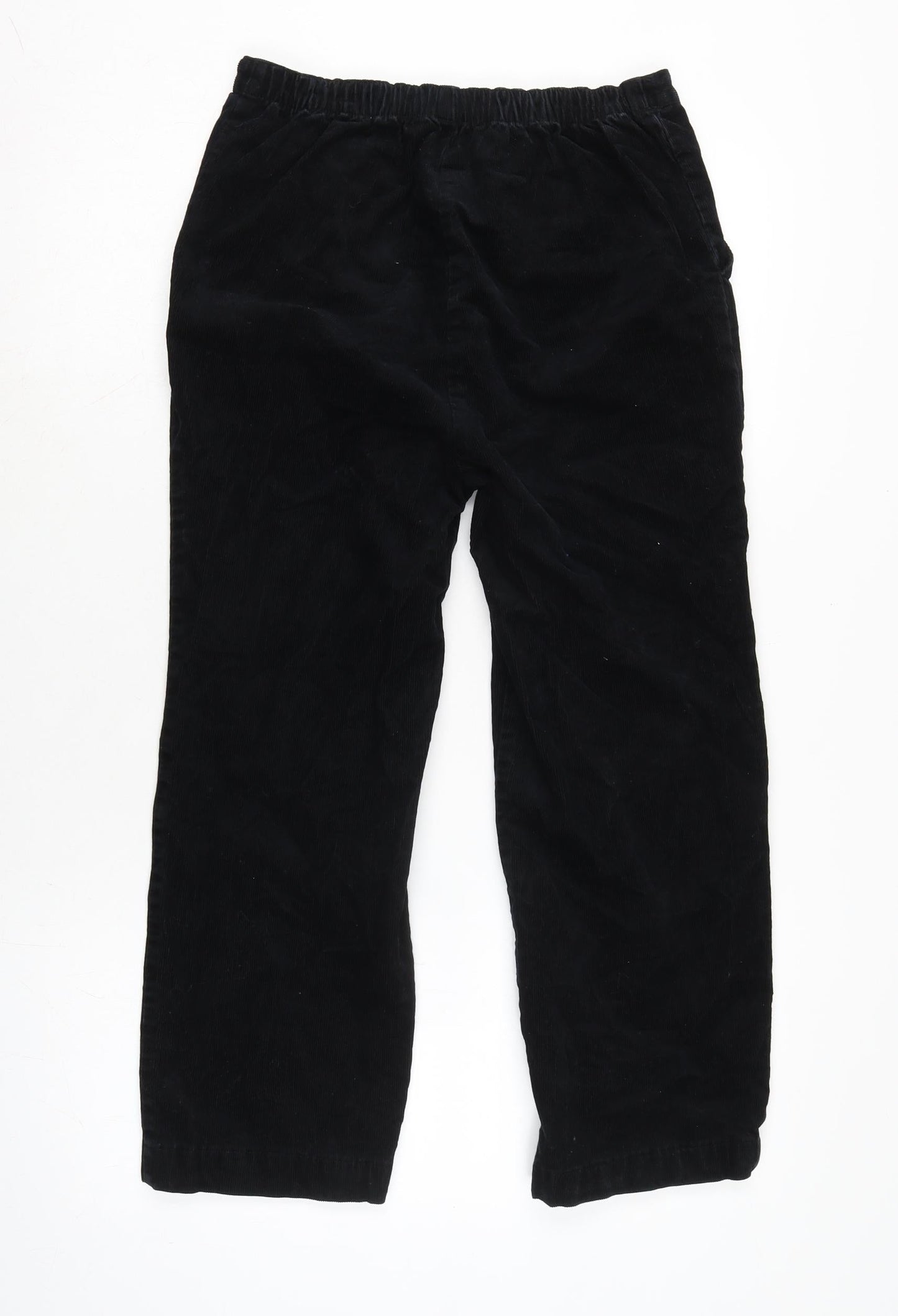 Marks and Spencer Womens Black Cotton Trousers Size 8 L21.5 in Regular Zip
