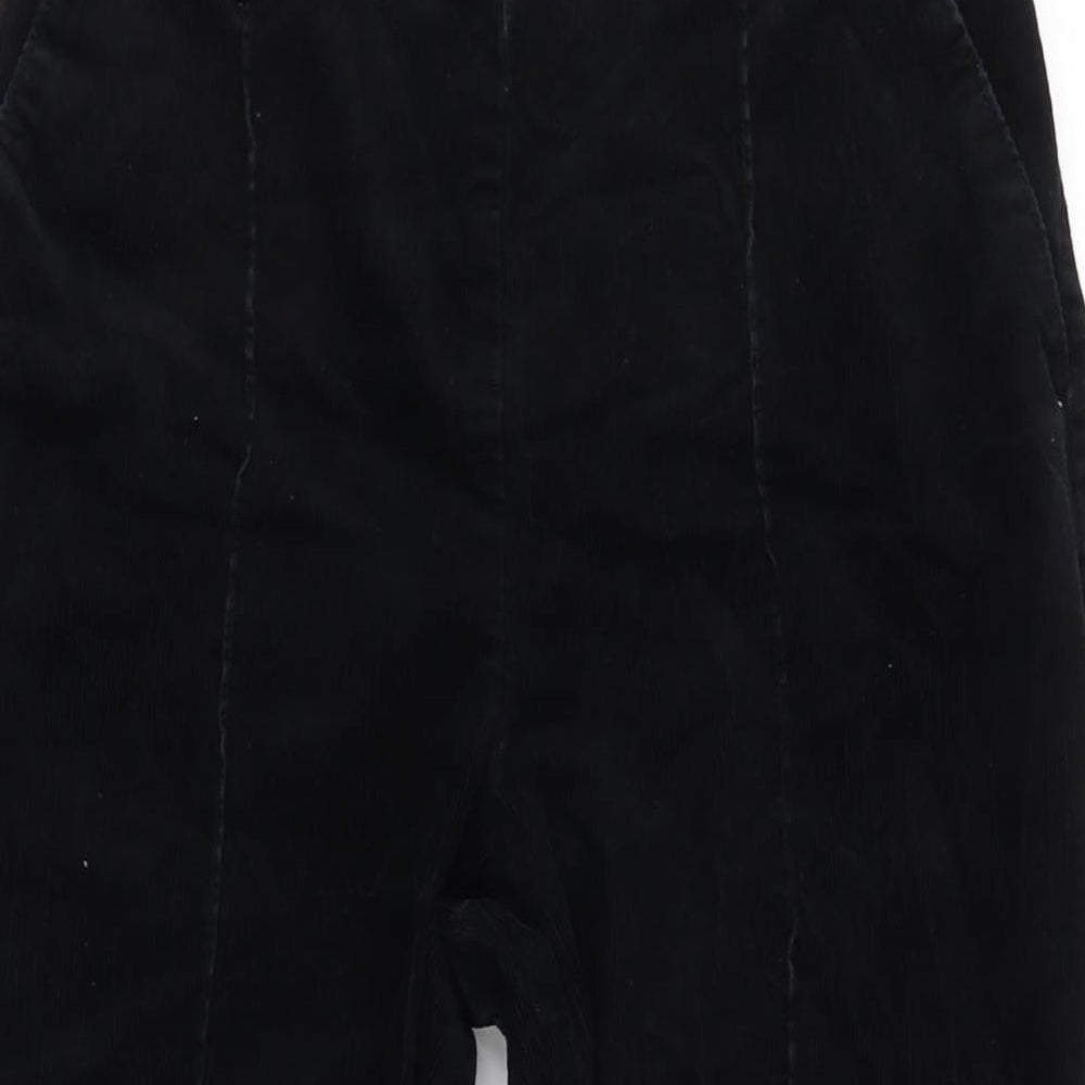 Marks and Spencer Womens Black Cotton Trousers Size 8 L21.5 in Regular Zip