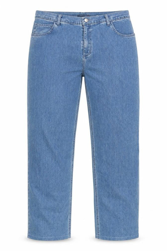 Maurice Abot Womens Blue Cotton Blend Straight Jeans Size 34 in L29 in Regular Zip