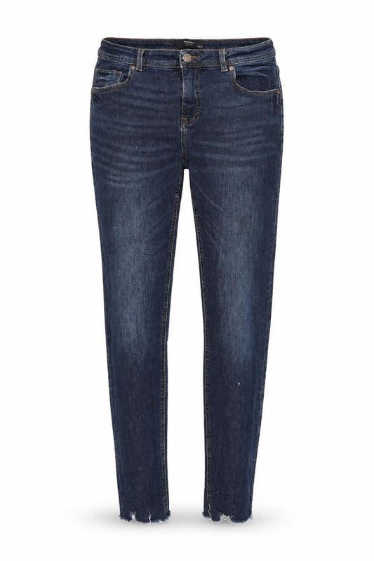 Reserve Denim Womens Blue Cotton Blend Tapered Jeans Size 12 L30 in Regular Zip - Raw Hem