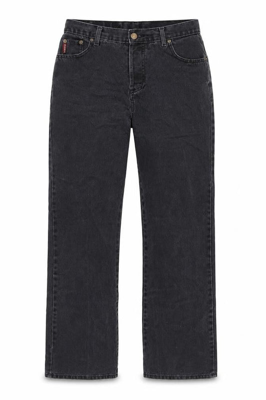 Next Womens Grey Cotton Blend Straight Jeans Size 12 L30 in Extra-Slim Button