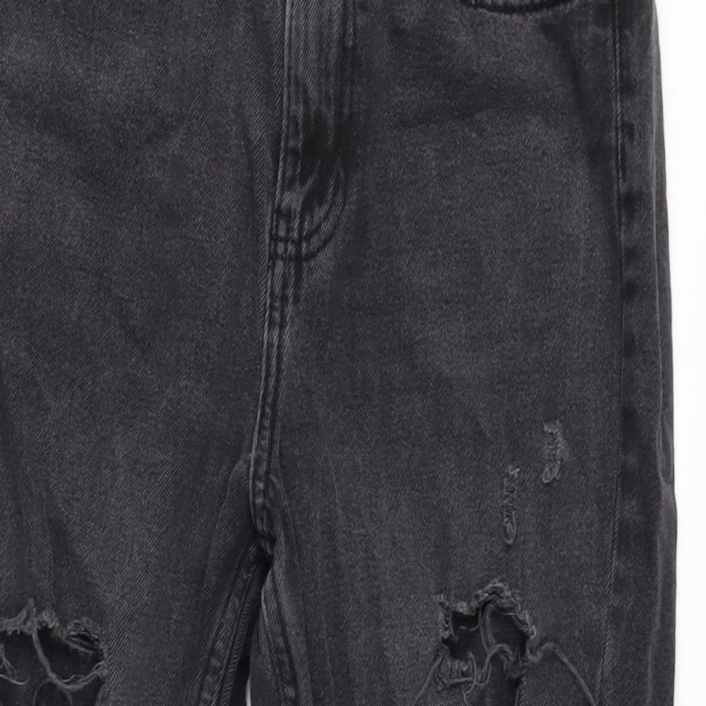 Denim & Co. Womens Green Cotton Straight Jeans Size 8 L27 in Regular Zip