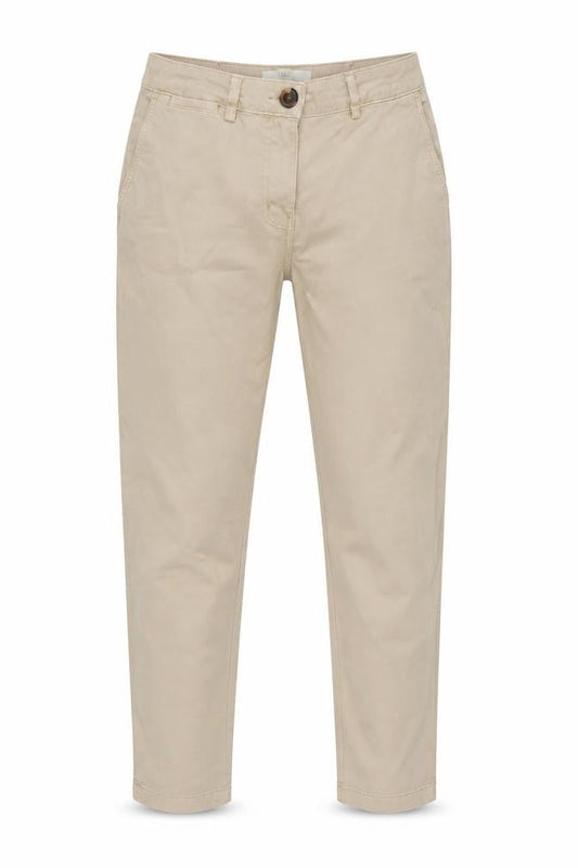 H&M Womens Beige Cotton Blend Tapered Jeans Size 8 L26 in Regular Zip
