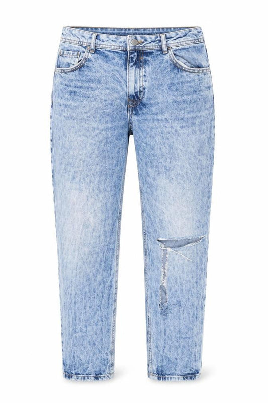 Denim & Co. Womens Blue Cotton Straight Jeans Size 14 L28.5 in Regular Zip