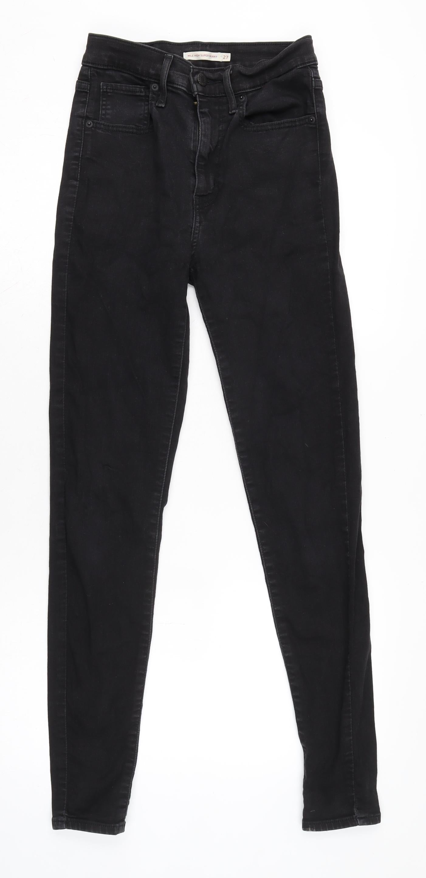 Levi's Womens Black Cotton Blend Skinny Jeans Size 26 in L30 in Regular Zip