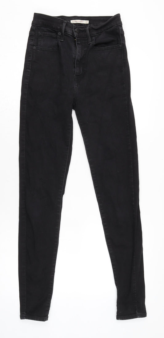 Levi's Womens Black Cotton Blend Skinny Jeans Size 26 in L30 in Regular Zip