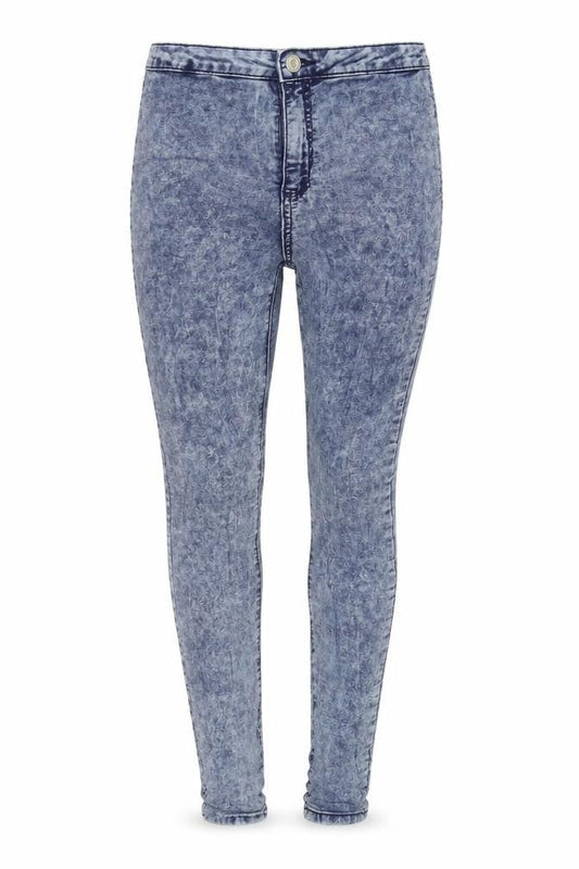 Denim & Co. Womens Blue Cotton Blend Skinny Jeans Size 14 L28 in Regular Zip