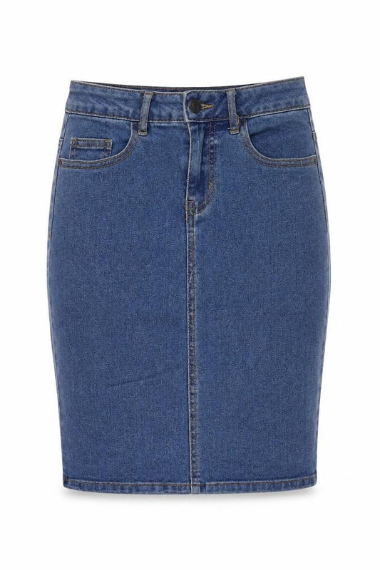 Vera Moda Womens Blue Cotton Bandage Skirt Size XS Zip