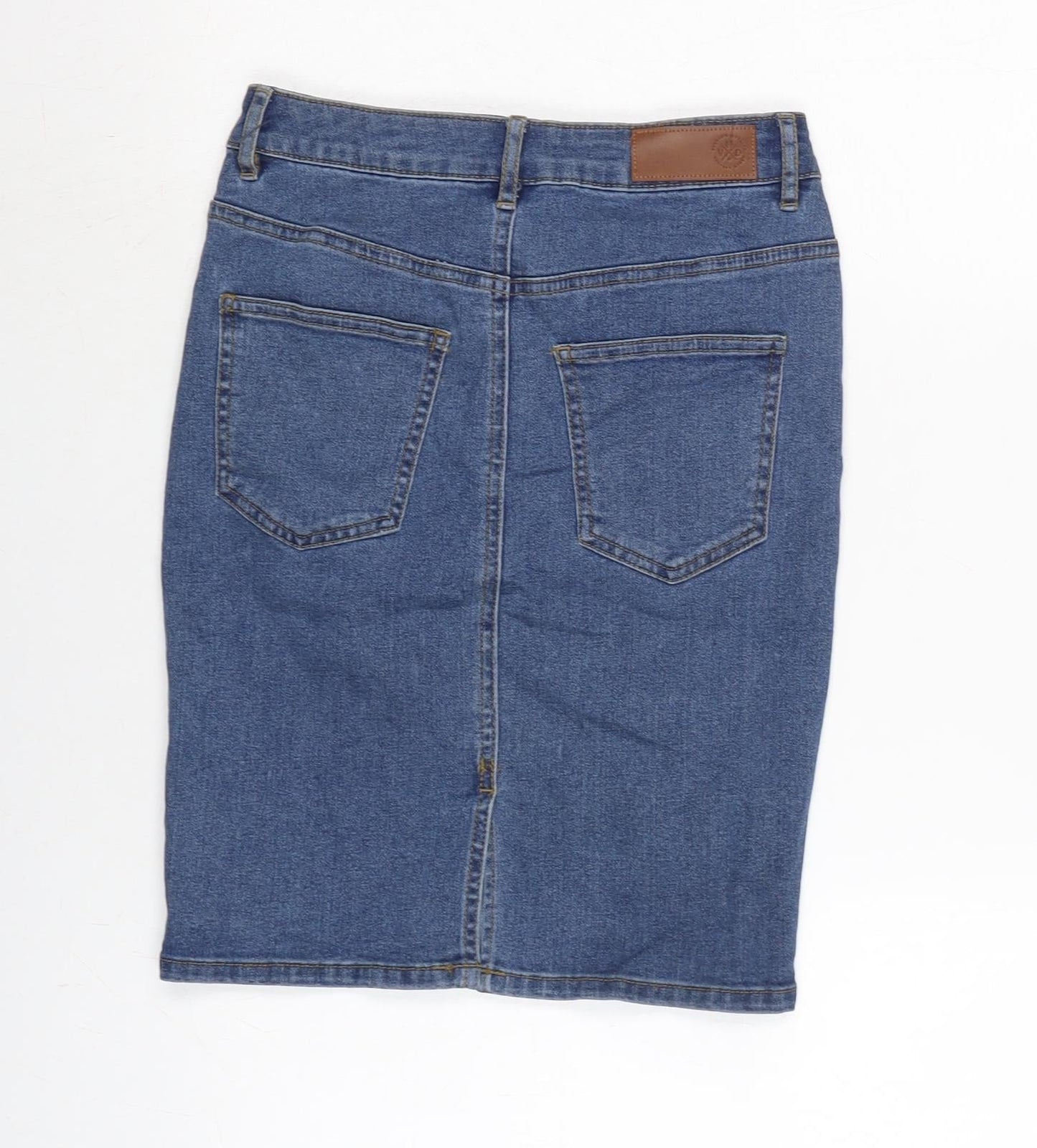 Vera Moda Womens Blue Cotton Bandage Skirt Size XS Zip