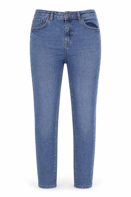Denim & Co. Womens Blue Cotton Blend Tapered Jeans Size 12 L30 in Regular Zip