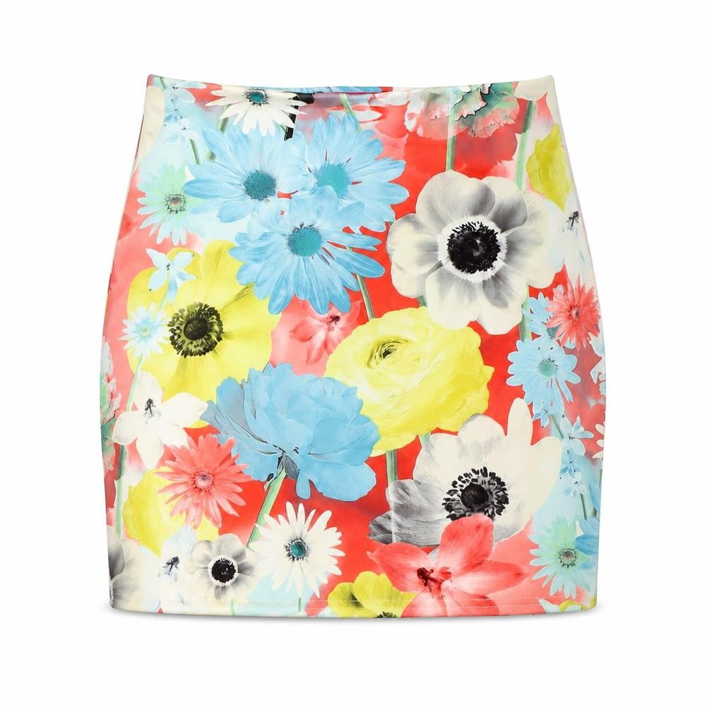 Boohoo Womens Multicoloured Floral Polyester A-Line Skirt Size 10