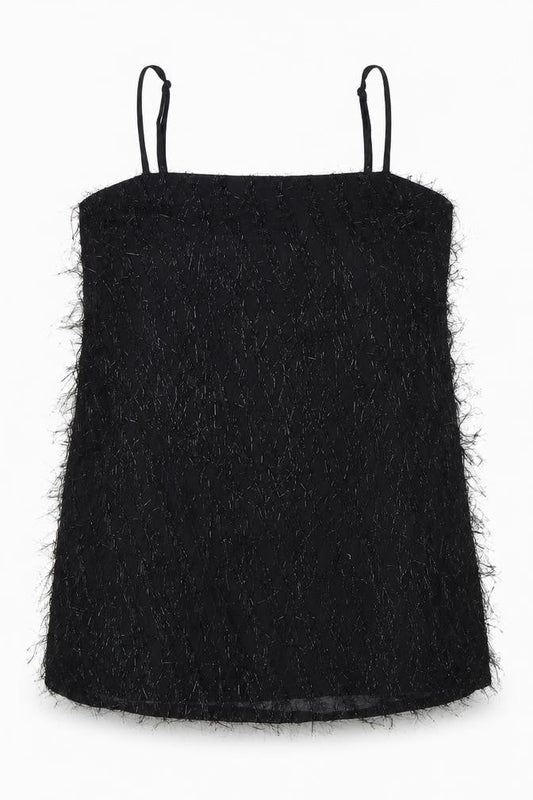 New Look Womens Black Polyester A-Line Size 14 Square Neck - Evening Wear