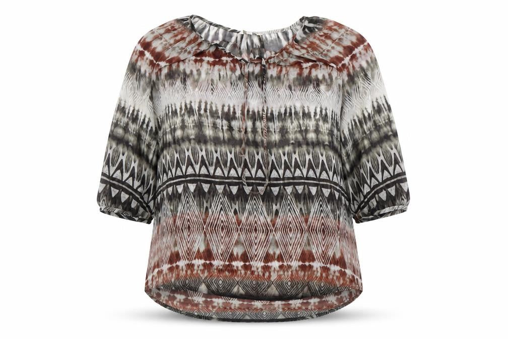 Monsoon Womens Multicoloured Polyester Basic Blouse Size M Round Neck - Sheer