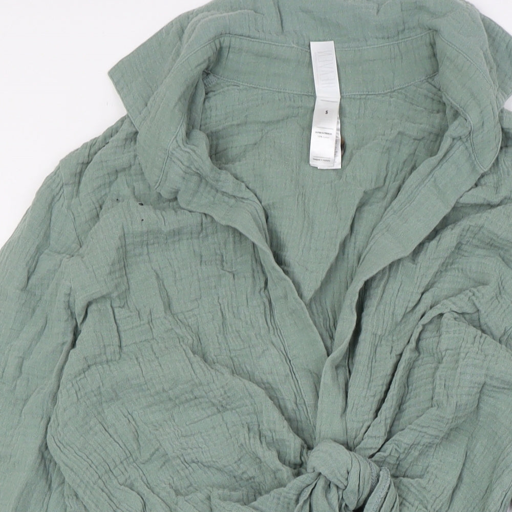 Heaven Womens Green Cotton Wrap Dress Size S V-Neck Tie - Beach Wear