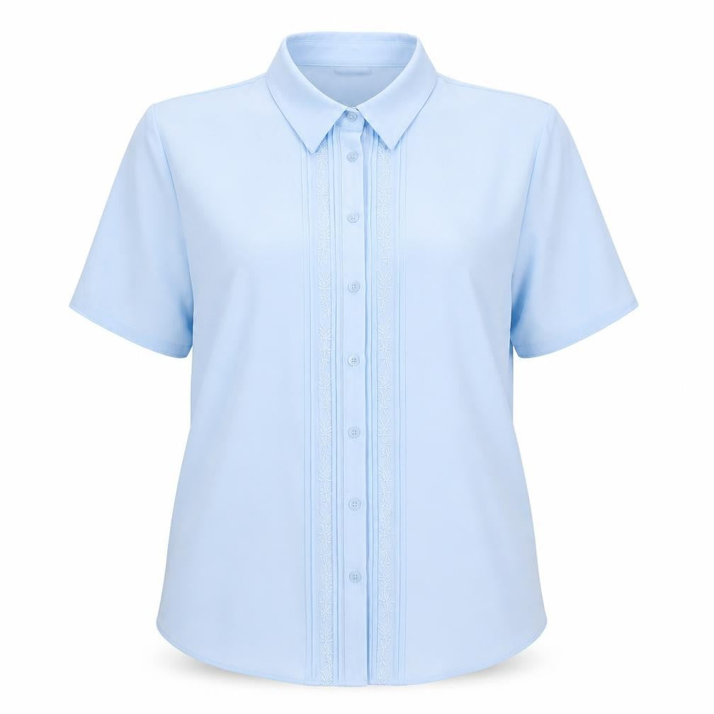 Bonmarché Womens Blue Polyester Basic Button-Up Size 14 Collared