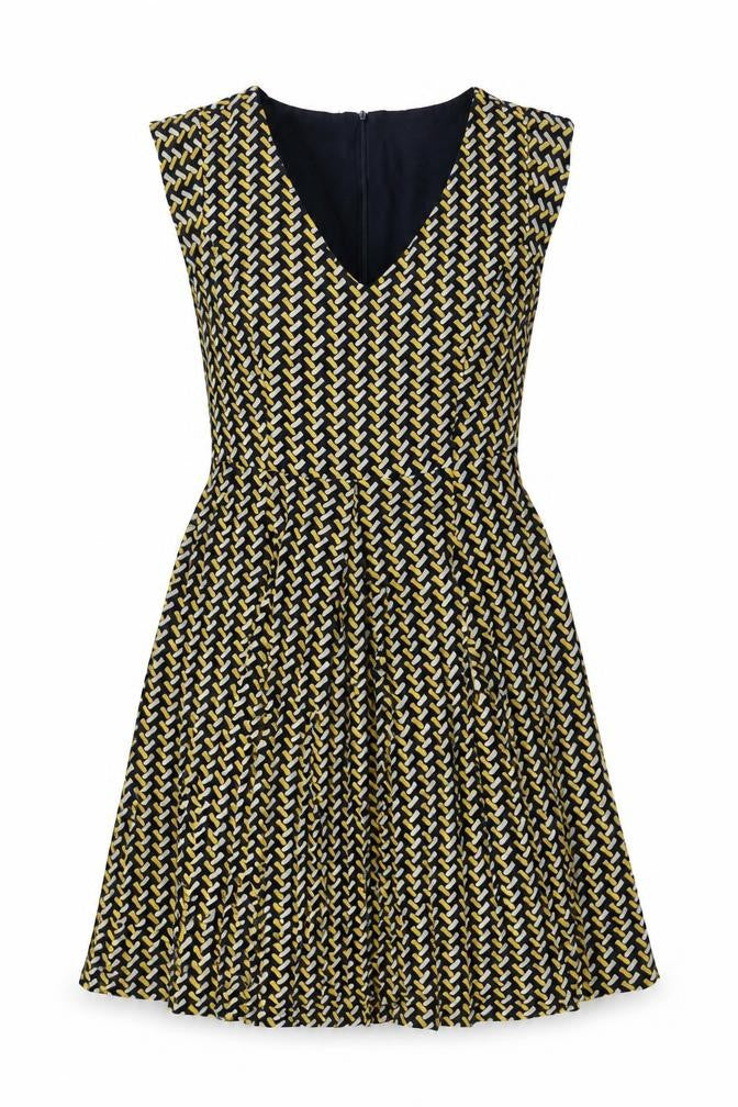 Louche Womens Multicoloured Viscose A-Line Size 10 V-Neck Zip - Pockets