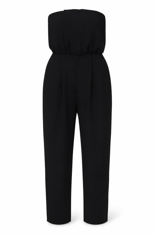 & Other Stories Womens Black Polyester Jumpsuit One-Piece Size 8 L30 in Zip - Wrap Top