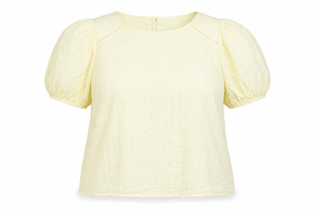 Dorothy Perkins Womens Yellow Cotton Basic Blouse Size 18 Boat Neck