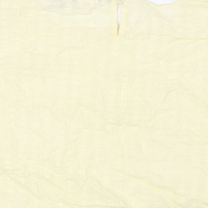 Dorothy Perkins Womens Yellow Cotton Basic Blouse Size 18 Boat Neck