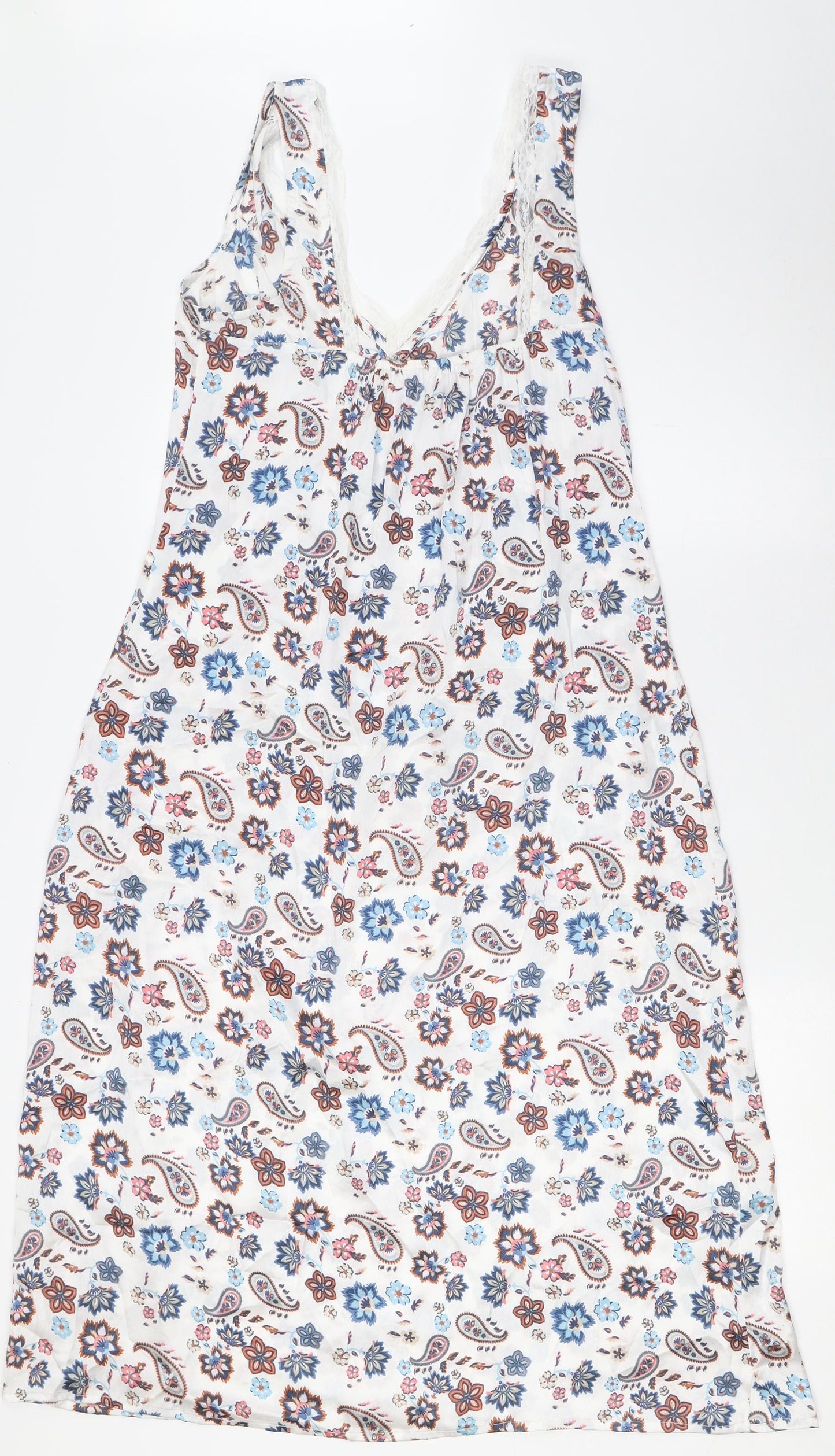 Debenhams Womens Multicoloured Paisley Polyester Cami Dress Size 8 - Lace Trim