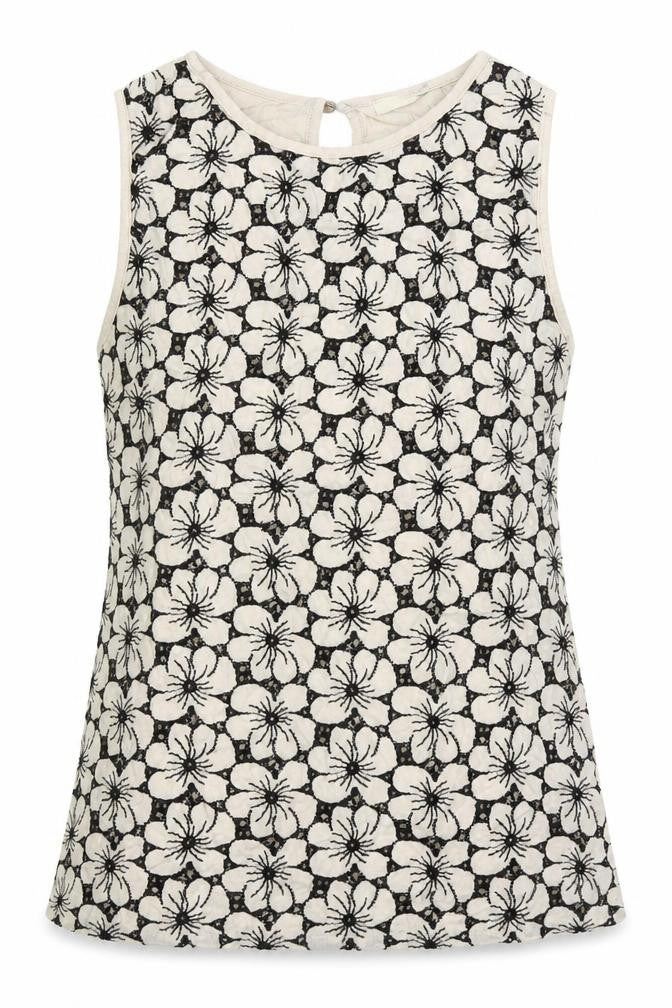 Oasis Womens Beige Floral Polyester Basic Blouse Size XS Round Neck