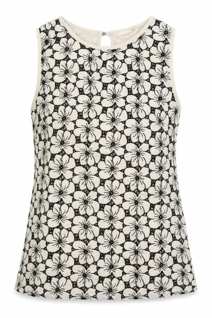 Oasis Womens Beige Floral Polyester Basic Blouse Size XS Round Neck