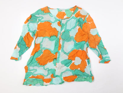 Additional front view of Masai women’s multicoloured polyester basic blouse, size M, boat neck