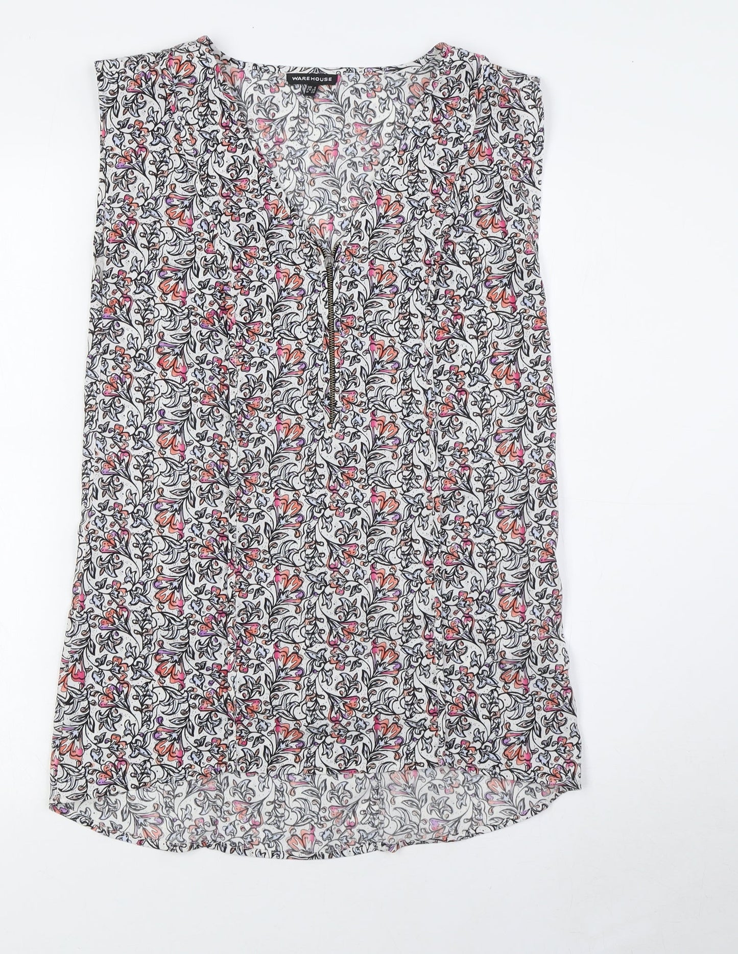 Warehouse Womens Multicoloured Polyester Basic Blouse Size 8 V-Neck