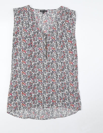 Warehouse Womens Multicoloured Polyester Basic Blouse Size 8 V-Neck