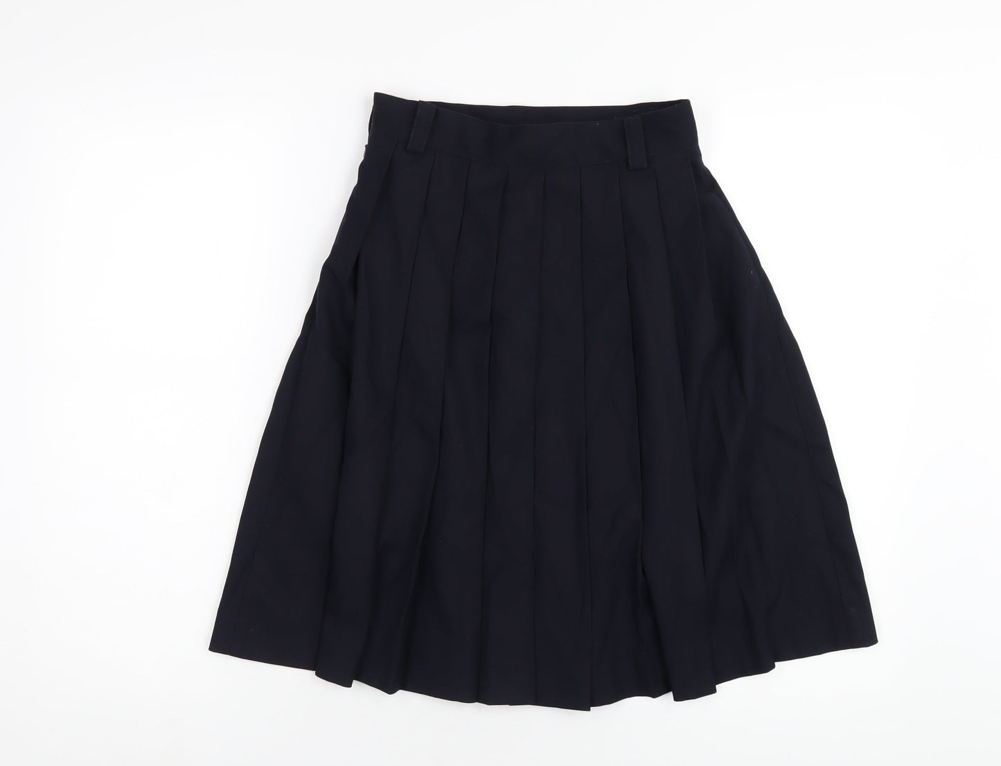 Mone Womens Blue Polyester Pleated Skirt Size S Zip