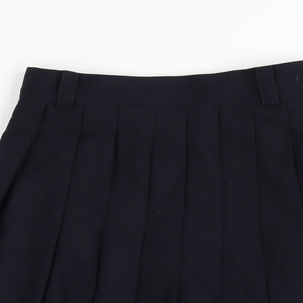 Mone Womens Blue Polyester Pleated Skirt Size S Zip