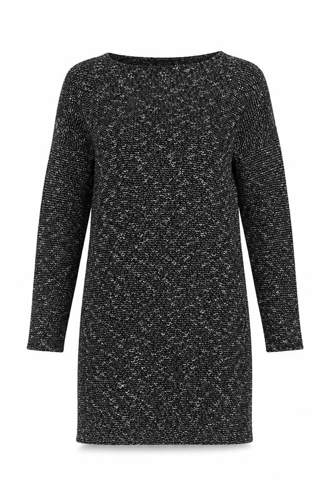River Island Womens Black Acrylic Basic T-Shirt Size 10 Round Neck - Side Slits