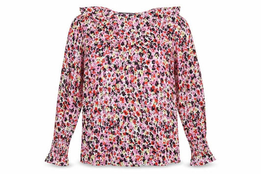 Marks and Spencer Womens Multicoloured Floral Viscose Basic Blouse Size 6 V-Neck