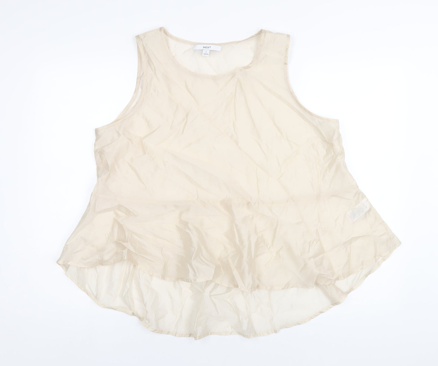 NEXT Womens Ivory Lyocell Basic Tank Size L Round Neck