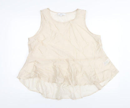 Next Womens Ivory Lyocell Basic Tank Size L Round Neck