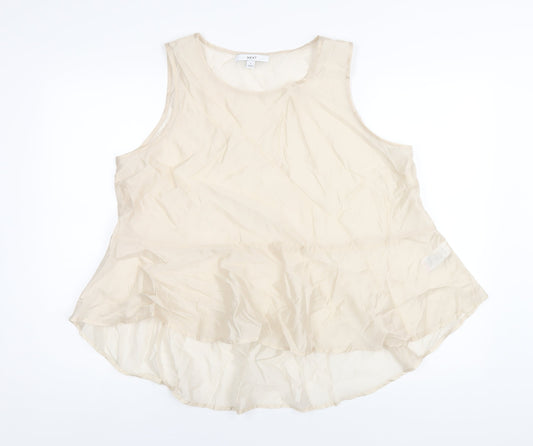 NEXT Womens Ivory Lyocell Basic Tank Size L Round Neck