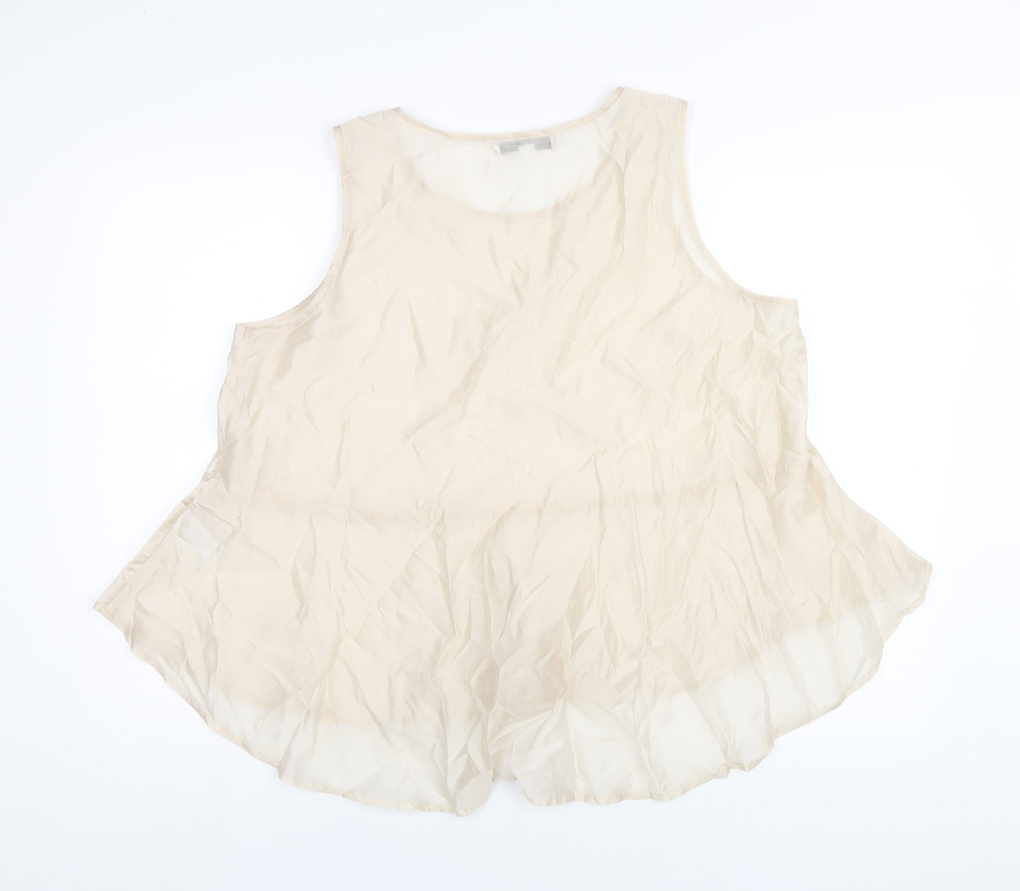 NEXT Womens Ivory Lyocell Basic Tank Size L Round Neck