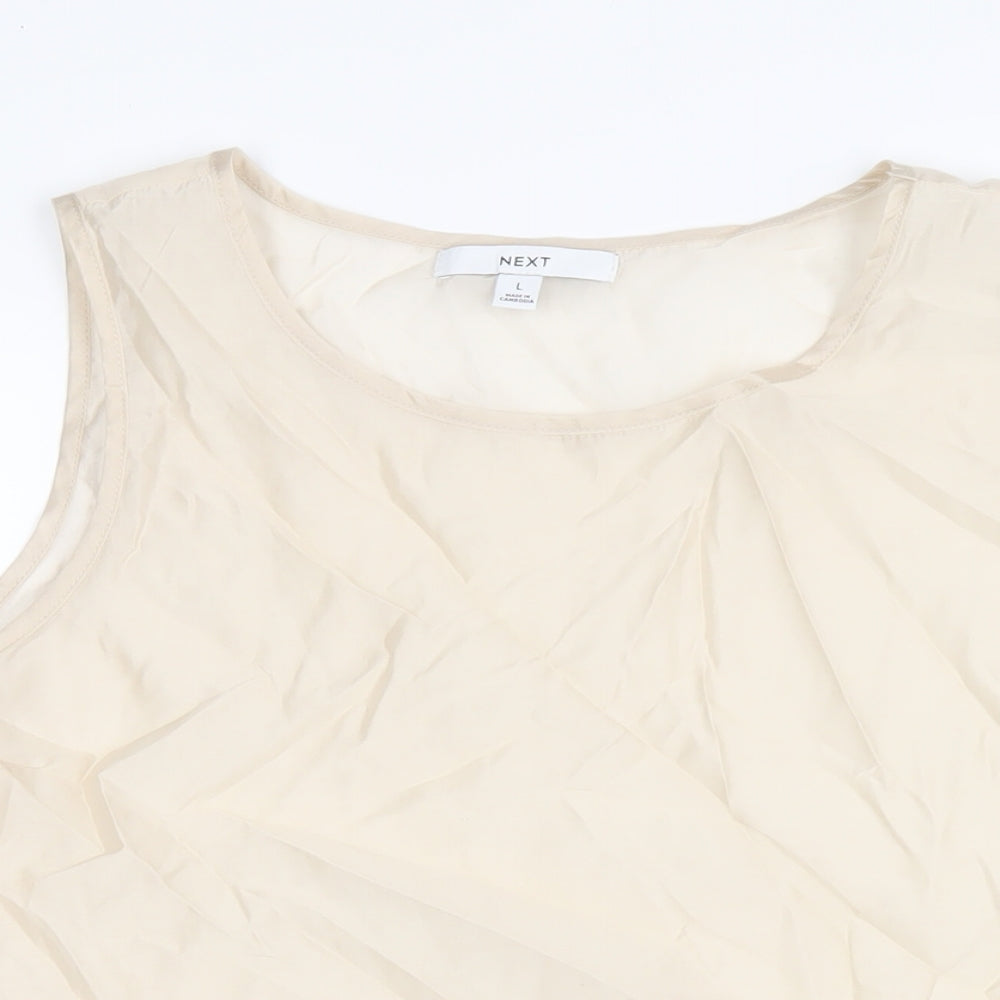 NEXT Womens Ivory Lyocell Basic Tank Size L Round Neck