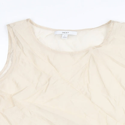 Next Womens Ivory Lyocell Basic Tank Size L Round Neck