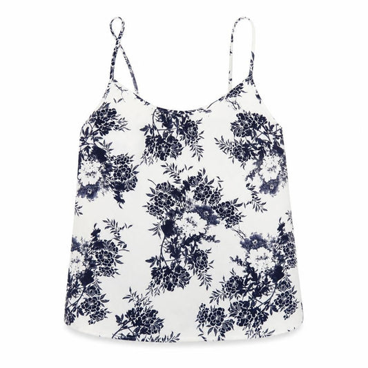 NEXT Womens White Geometric Polyester Camisole T-Shirt Size 8 Scoop Neck