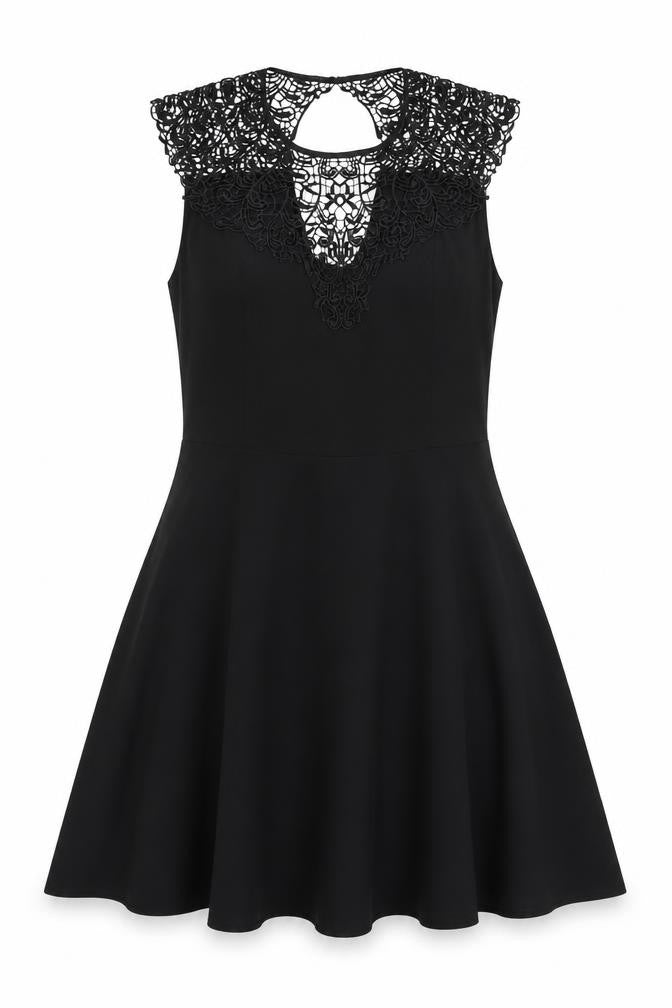 Oasis Womens Black Polyester A-Line Size 12 Round Neck Zip