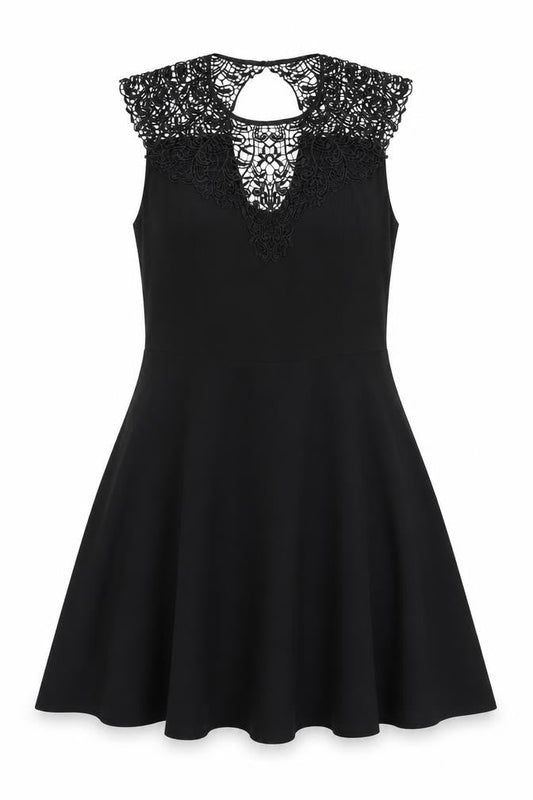 Oasis Womens Black Polyester A-Line Size 12 Round Neck Zip