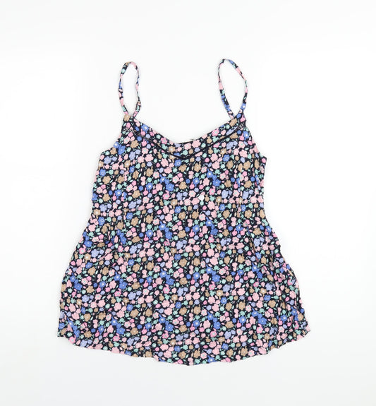 Marks and Spencer Womens Multicoloured Floral Viscose Camisole T-Shirt Size 8 V-Neck