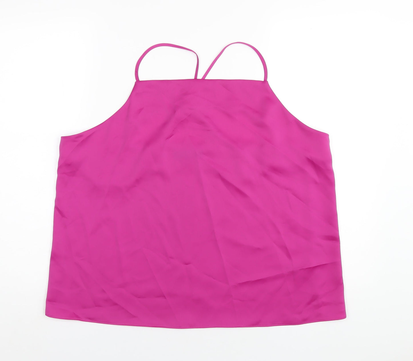 Marks and Spencer Womens Pink Polyester Camisole T-Shirt Size 18 Square Neck